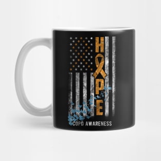 COPD Awareness Hope Flag Blue Butterflies Mug